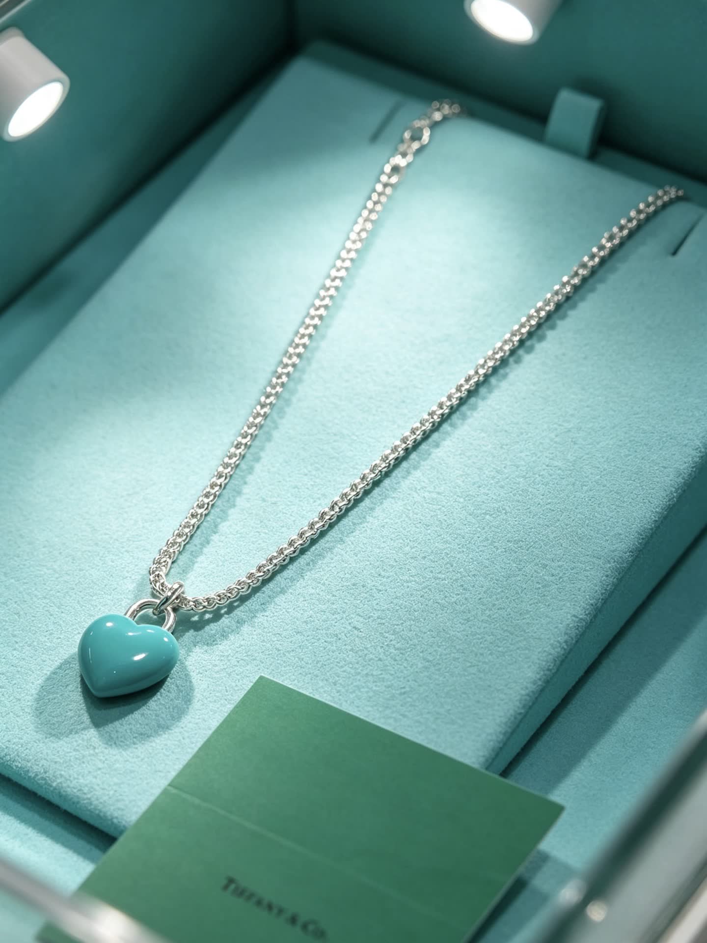 Tiffany & Co. Blue Heart Lock Necklace